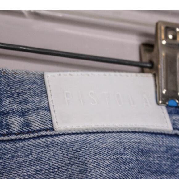 Pistola Charlie High Rise Distressed Jeans Medium Wash Button Fly 26 - Picture 3 of 5